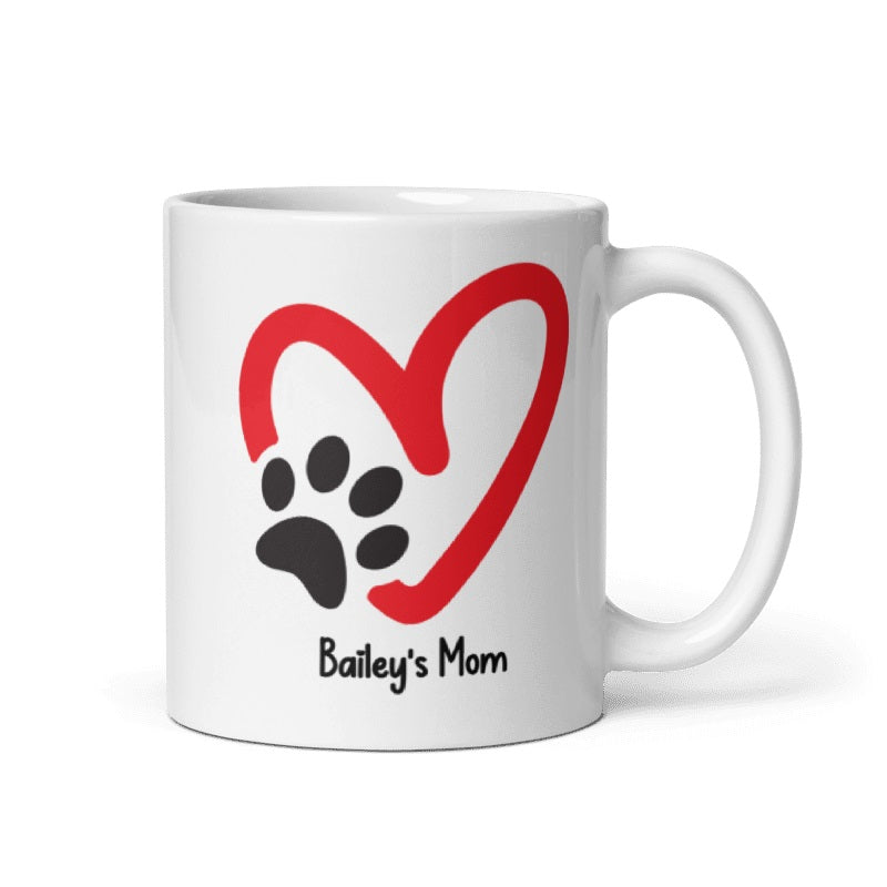 Coffee Mug, Cute Dog Mug, Pet Lover Mug, Custom Dog Mug, Paw Print Mug, Dog Paw Mug, Fur Baby Mug, Personalized Dog Mug