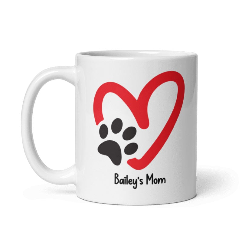 Coffee Mug, Cute Dog Mug, Pet Lover Mug, Custom Dog Mug, Paw Print Mug, Dog Paw Mug, Fur Baby Mug, Personalized Dog Mug