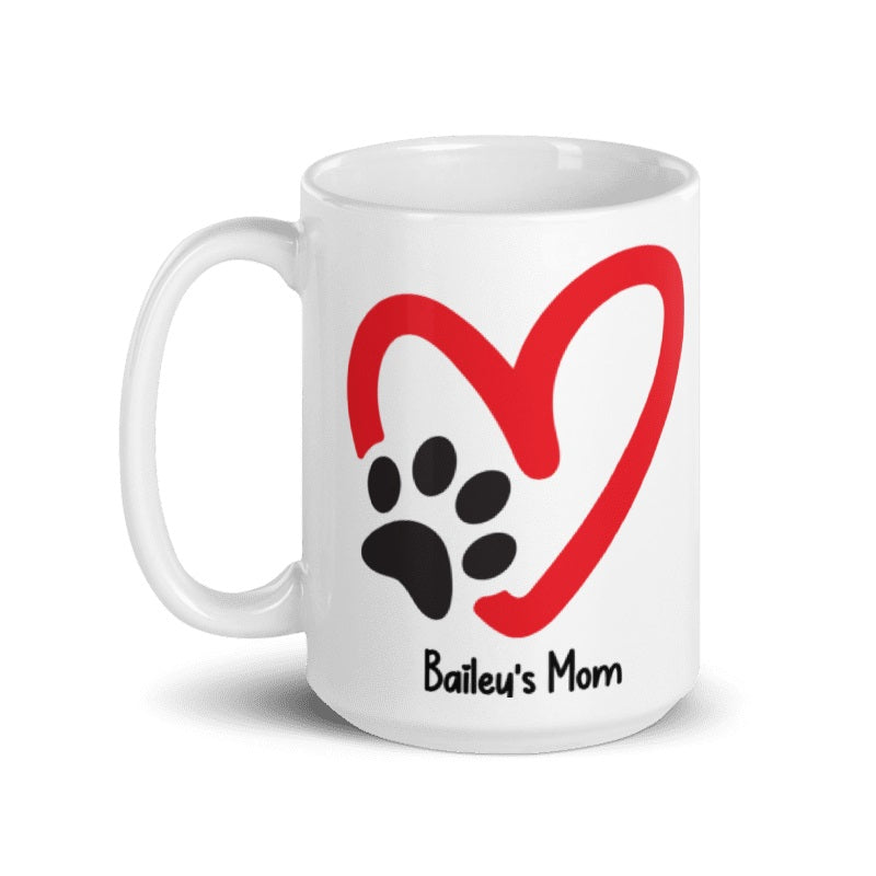 Coffee Mug, Cute Dog Mug, Pet Lover Mug, Custom Dog Mug, Paw Print Mug, Dog Paw Mug, Fur Baby Mug, Personalized Dog Mug