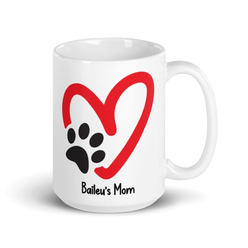 Coffee Mug, Cute Dog Mug, Pet Lover Mug, Custom Dog Mug, Paw Print Mug, Dog Paw Mug, Fur Baby Mug, Personalized Dog Mug
