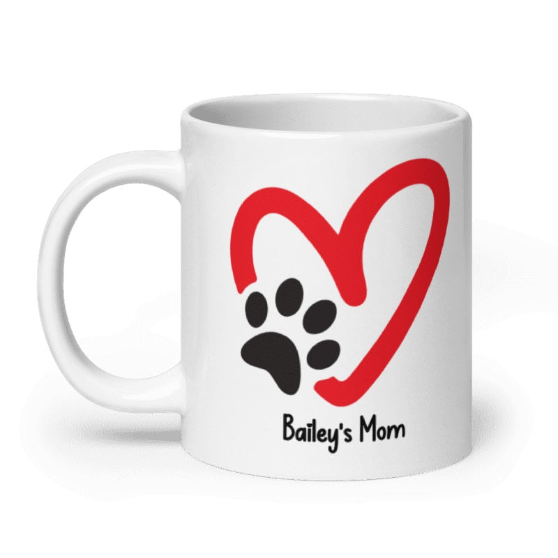 Coffee Mug, Cute Dog Mug, Pet Lover Mug, Custom Dog Mug, Paw Print Mug, Dog Paw Mug, Fur Baby Mug, Personalized Dog Mug