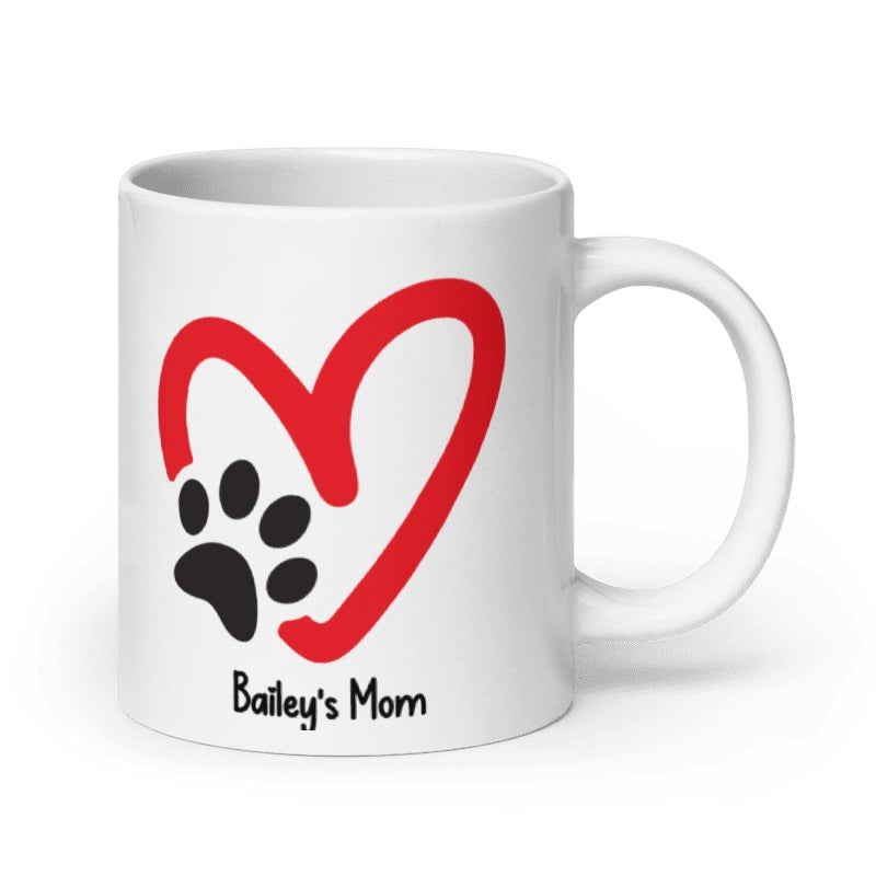 Coffee Mug, Cute Dog Mug, Pet Lover Mug, Custom Dog Mug, Paw Print Mug, Dog Paw Mug, Fur Baby Mug, Personalized Dog Mug
