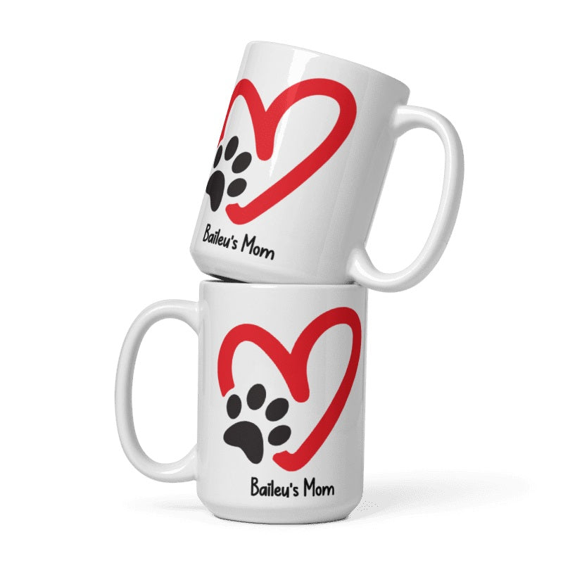 Coffee Mug, Cute Dog Mug, Pet Lover Mug, Custom Dog Mug, Paw Print Mug, Dog Paw Mug, Fur Baby Mug, Personalized Dog Mug