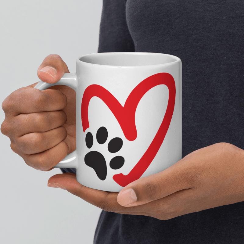 Coffee Mug, Cute Dog Mug, Pet Lover Mug, Custom Dog Mug, Paw Print Mug, Dog Paw Mug, Fur Baby Mug, Personalized Dog Mug